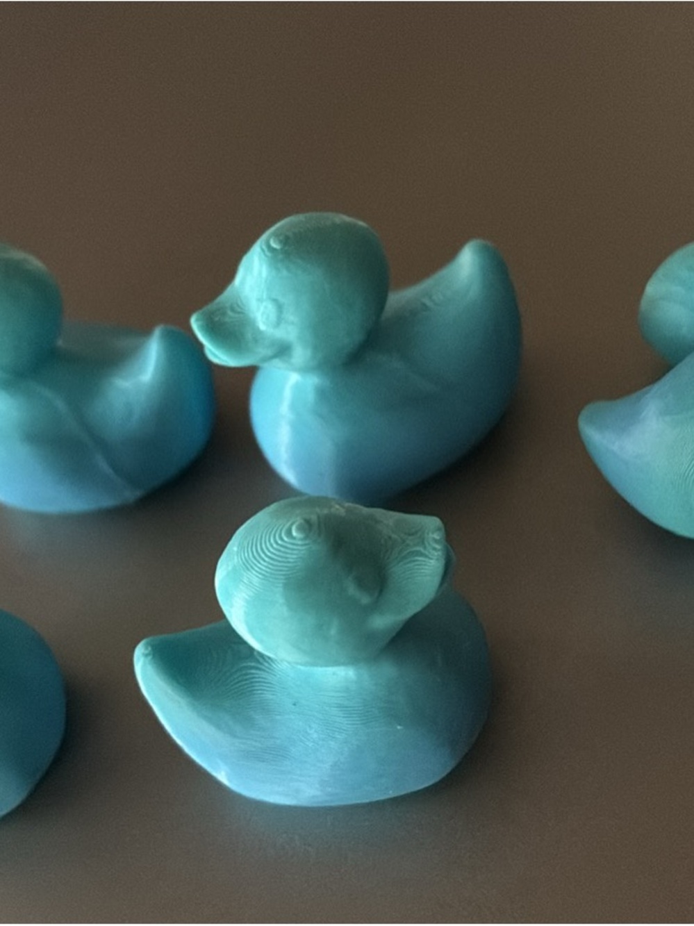 Turquoise Rubber Duck Valve Stem Covers Caps  - Set of 5 Small Ducks
